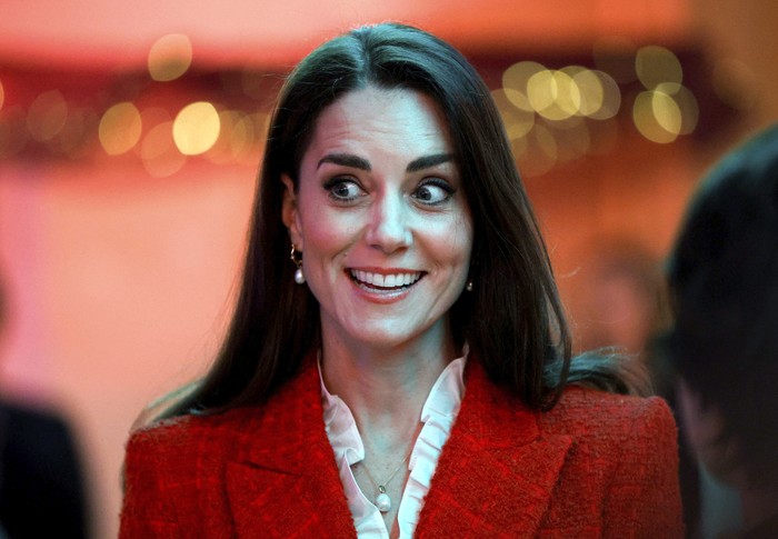 Kate Middleton di Lab Lego Copenhagen Britains Kate, Duchess of Cambridge visits the Lego Foundation PlayLab on Campus Carlsberg in Copenhagen, Tuesday, Feb. 22, 2022. Kate, Duchess of Cambridge is in Copenhagen on a two day working visit with The Royal Foundation Centre for Early Childhood. (John Sibley/Pool via AP)