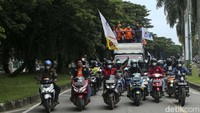 Kedatangan mereka untuk memprotes kebijakan tentang Kemenaker No.2 Tahun 2022.