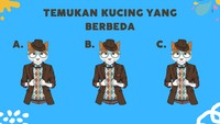 Masih sama seperti sebelumnya. Cari satu hal yang membuat satu gambar berbeda dari gambar lain.