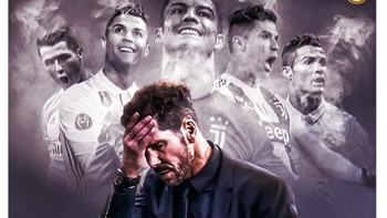 Betapa pusingnya Diego Simeone harus kembali berhadapan dengan Cristiano Ronaldo yang sering bikin Atletico Madrid kecewa hingga gagal meraih trofi Liga Champions untuk pertama kalinya. CR7 juga sering jebol klub ibu kota ini. Foto: Twitter