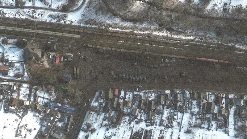 Foto Satelit Pergerakan Pasukan Rusia ke Ukraina Februari 2022 dari satelit Maxar Technologies.