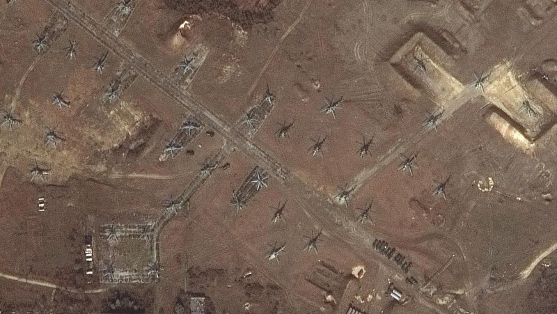Foto Satelit Pergerakan Pasukan Rusia ke Ukraina Februari 2022 dari satelit Maxar Technologies.