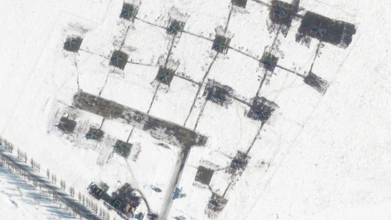 Foto Satelit Pergerakan Pasukan Rusia ke Ukraina Februari 2022 dari satelit Maxar Technologies.