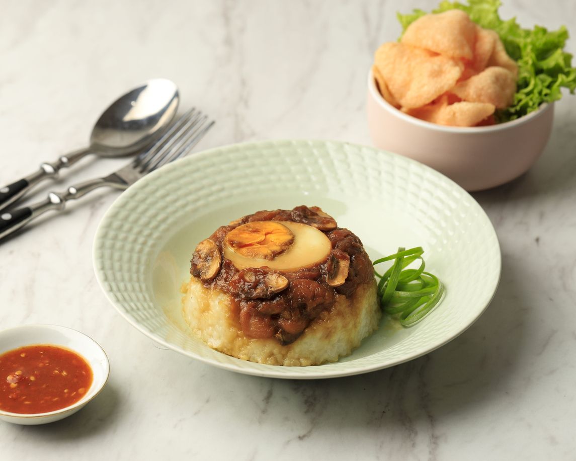Nasi tim ayam jamur