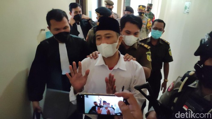 M Kace saat akan menjalani sidang tuntutan di PN Ciamis.