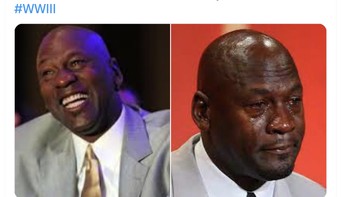 Netizen ini awalnya tertawa melihat meme Perang Dunia 3 tapi jadi cemas kemungkinannya besar setelah Rusia menginvasi Ukraina. Foto: Twitter