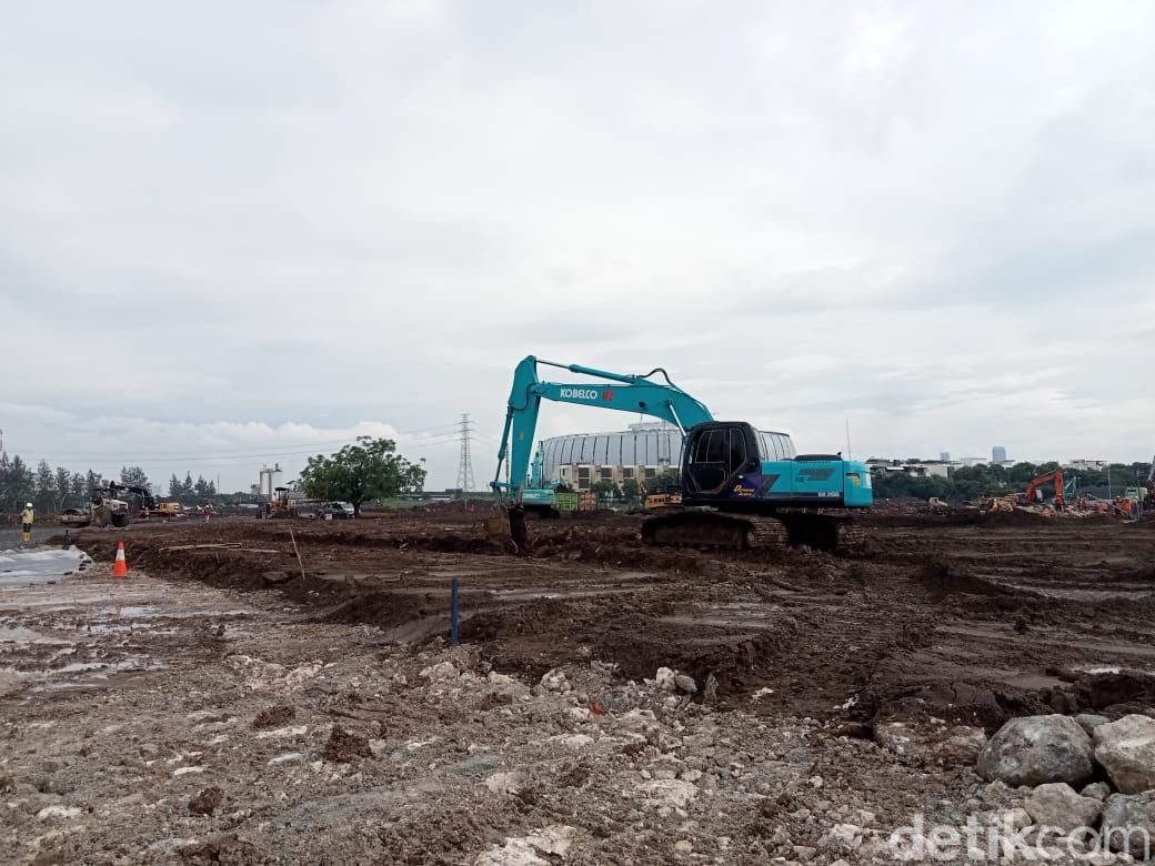 Pembangunan sirkuit Formula E pada Kamis (24/2/2022). (Anggi Muliawati/detikcom). Pembangunan sirkuit Formula E pada Kamis (24/2/2022). (Anggi Muliawati/detikcom).