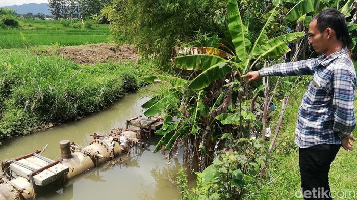 Penampakan pipa limbah PT RUM yang pecah, Kamis (24/2/2022).