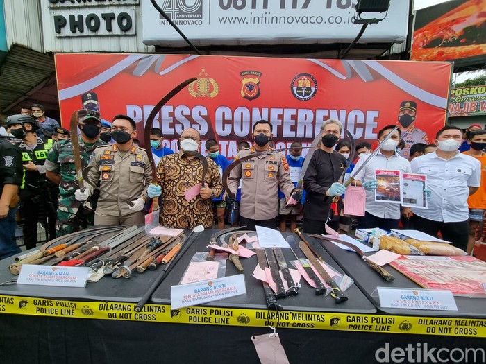 Polresta Bogor Kota menangkap 92 orang karena terlibat aksi tawuran di Kota Bogor sejak awal tahun 2022. Sebanyak 21 orang ditetapkan sebagai tersangka. (dok Istimewa)