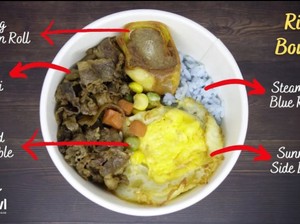 Unik! Rice Bowl Ini Pakai Nasi Kukus Biru Bunga Telang, Mau Coba?