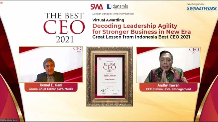 Ajang Penghargaan untuk Para CEO Indonesia The Best CEO Indonesia 2021 sukses digelar. 15 CEO dari perusahaan ternama dari swasta, BUMN dan BUMD meraih penghargaan ini.