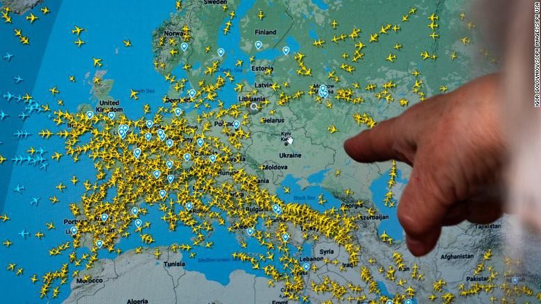 Peta penerbangan di atas Ukraina Peta penerbangan di atas Ukraina