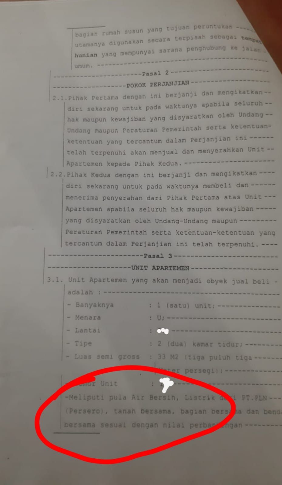 PPJB (Perjanjian Pengikatan Jual Beli) Rusunami City Garden yang ditunjukkan warga Rusun. (Dok Istimewa)