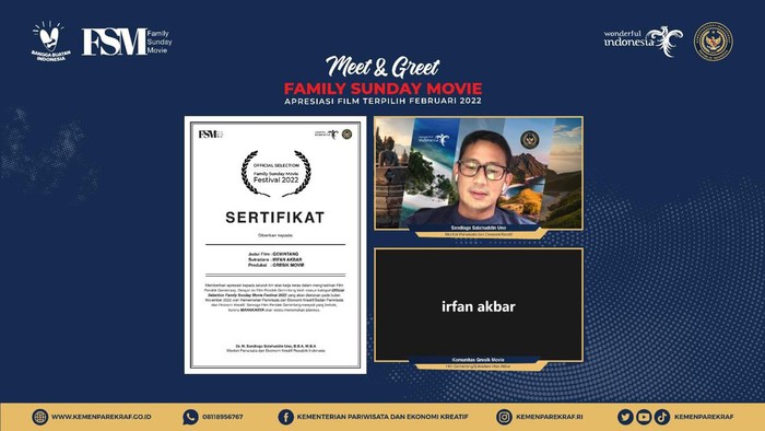 Menparekraf Sandiaga Uno.
