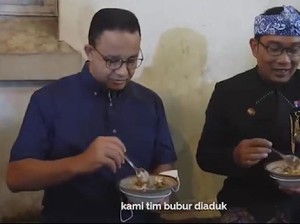 Pak Ganjar Disentil Anies Kala Makan Bubur Bareng Ridwan Kamil