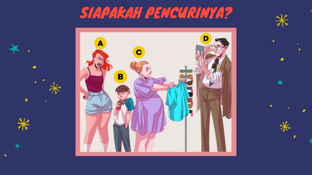 Di antara empat orang ini ada si pencuri, bisa tebak yang mana?
