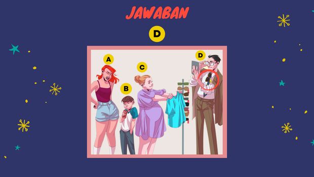 Pria itu menggantungkan kacamata di bajunya, padahal kacamata itu barang yang dijual karena masih ada label harganya.