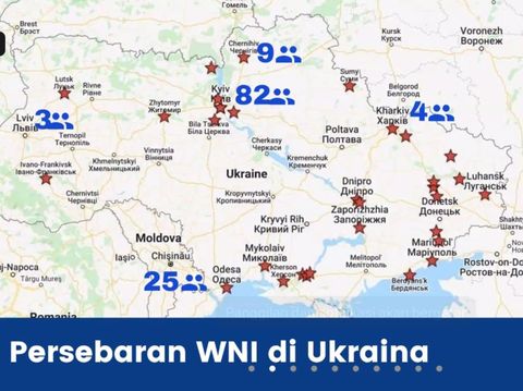 Persebaran WNI di Ukraina.