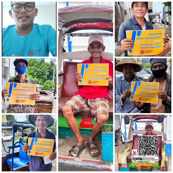 Santunan ke tukang becak di Makassar