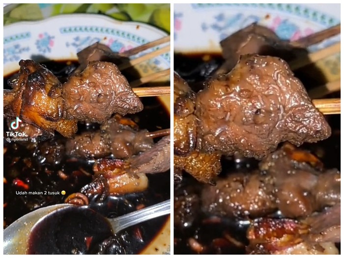 Hiii! Wanita Ini Temukan Belatung Saat Makan Sate dari Hajatan