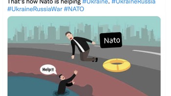 Netizen ini menilai NATO setengah hati dalam membantu Ukraina, padahal punya kapabilitas besar. Foto: Twitter