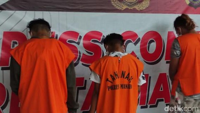 Tiga pria salah sasaran busur wanita di kafe Manado Sulut ditangkap (detiksulsel/Trisno)