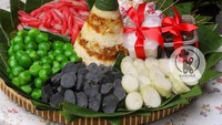 Jajanan pasar getuk dan cenil pun bisa ditata menjadi kue tampah. Meskipun makanan tradisional tetapi jika tampilannya seperti ini dijamin bisa naik kelas. Foto : Instagram @_brownita