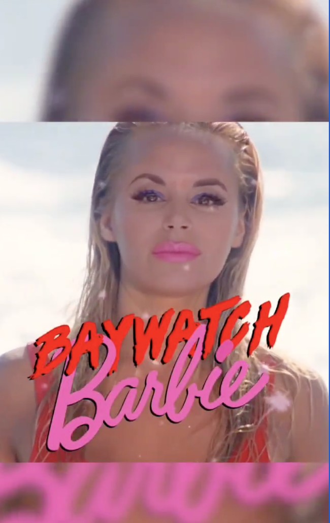 Kini, Maria ingin dijuluki sebagai ‘Baywatch Barbie’. Dia bahkan sampai membuat video mirip adegan Pamela Anderson di serial Baywatch. Foto: dok. Instagram
