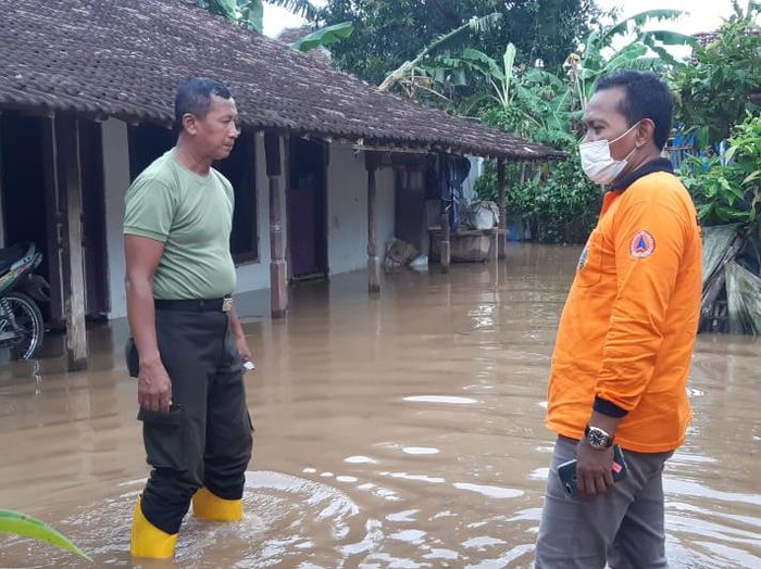 Banjir di Desa Temulus Kecamatan Mejobo, Senin (28/2/2022).