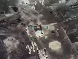 Penampakan Ukraina Hancurkan Konvoi Rusia Pakai Drone