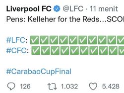 Tendangan Kepa Mengangkasa, Fans Liverpool Teriak #YNWA di Linimasa