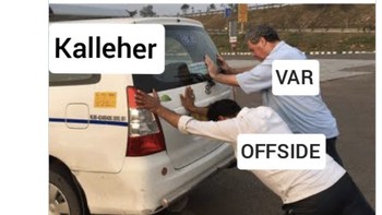 Pertandingan yang berjalan 120 menit penuh drama gegara VAR atau offside. Foto: Twitter