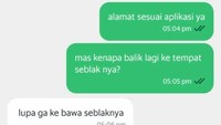 Memesan seblak secara online, netizen ini melihat ada yang aneh dari pergerakan pengemudi ojol. Sudah sampai di alamat dan kembali ke resto, ternyata seblak pesanannya tertinggal! Foto: Twitter/foodfess2