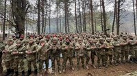 Tampak Pasukan Muslim Chechnya melakukan doa bersama. Dok. Twitter
