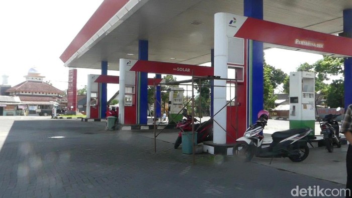 Suasana di SPBU Bambangan yang sempat viral gegara pembeli yang marah-marah merasa dicurangi.