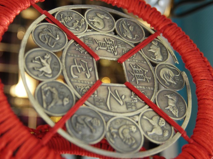 Close up of a chinese coin