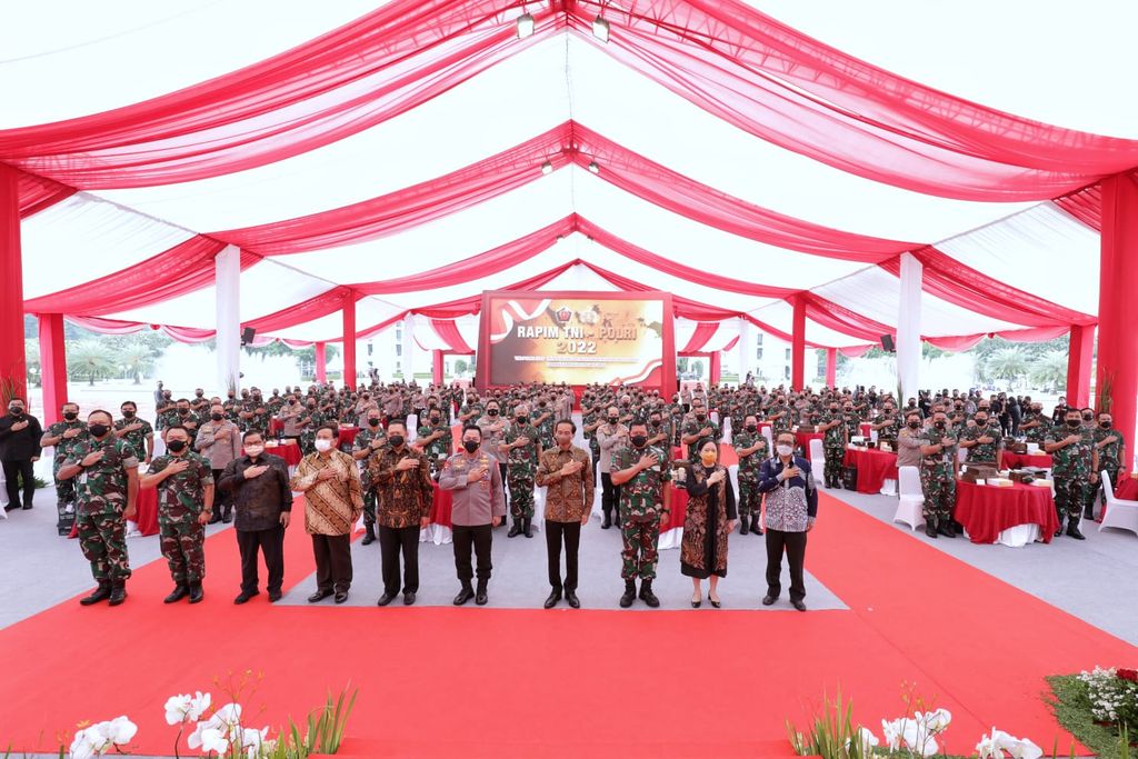 Kapolri Jenderal Listyo Sigit Prabowo di agenda Rapim TNI-Polri 2022