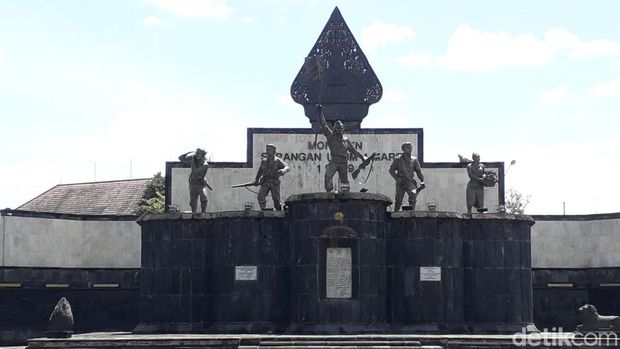 Monumen Serangan Umum 1 Maret di kompleks Benteng Vredeburg, Kota Yogyakarta, Sabtu (26/2/2022).