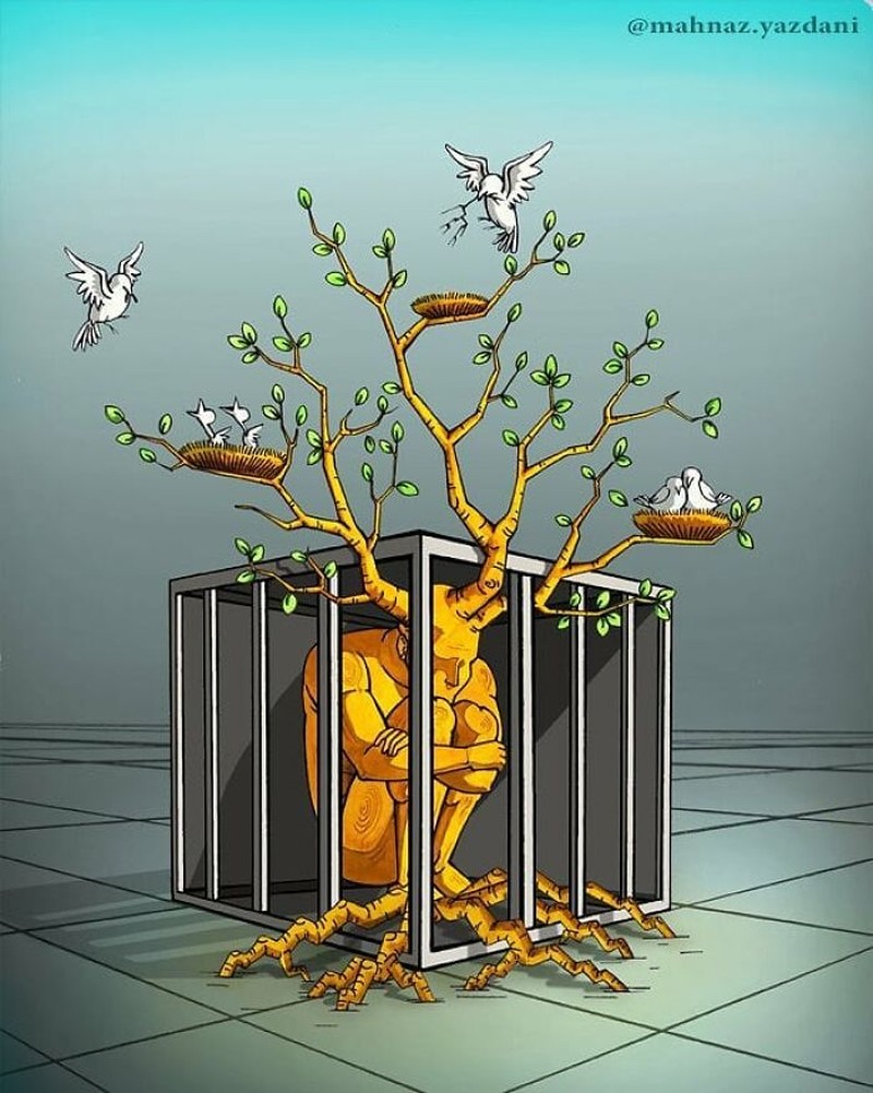 fotoinet Ilustrasi Menohok Tampilkan Kehidupan Modern Saat Ini