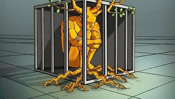 Terkurung dari jeruji. Simak karya lengkapnya di akun Instagramnya @mahnaz.yazdani. Foto: Boredpanda