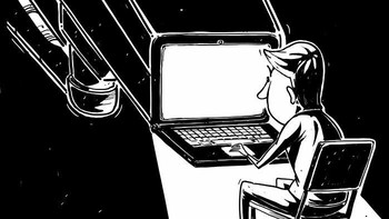 Tanpa sadar, manusia dimata-matai dari layar laptopnya. Foto: Boredpanda