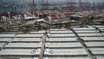Foto Udara Ribuan Kontainer Tempat Isolasi Pasien COVID di Hong Kong