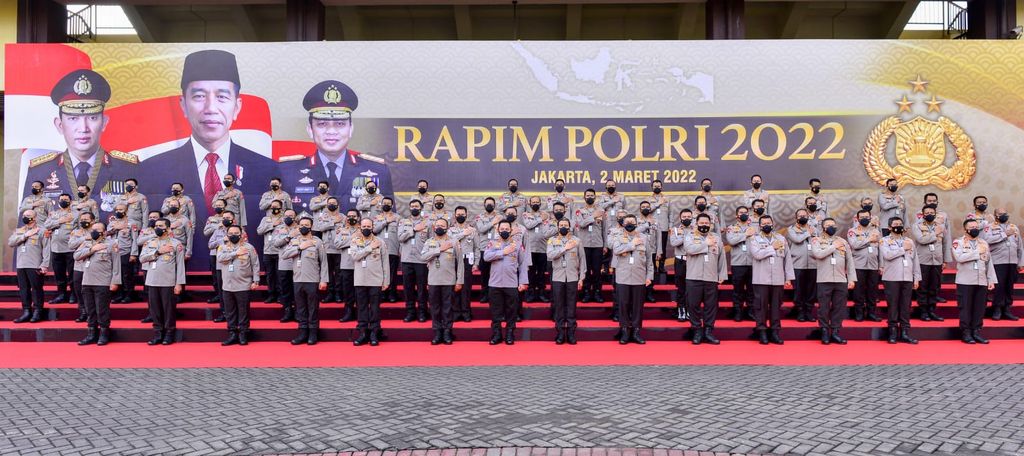 Kapolri Jenderal Listyo Sigit Prabowo di Rapim Polri 2022