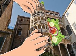 Keren Abis! Ketika Pemandangan Indah Berpadu dengan Gambar Kartun