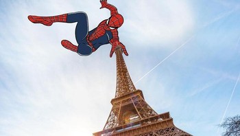 Eifel jadi jaring Spider-Man. Foto: Robin Yayla