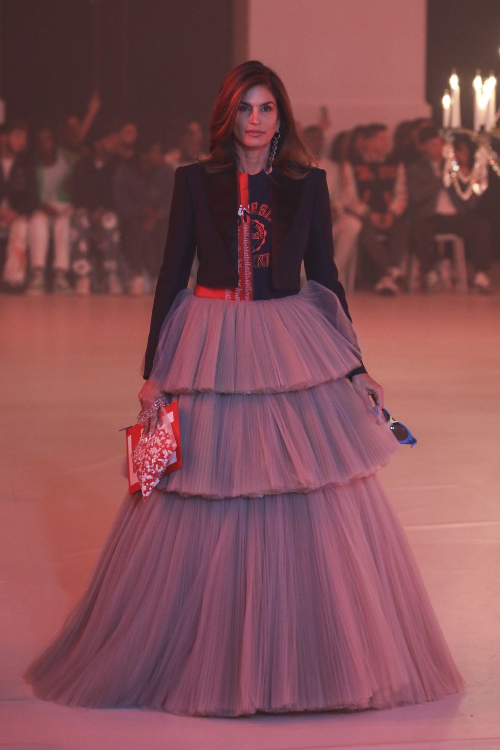 Kaia Gerber wears a creation as part of the Off-White Ready To Wear Fall/Winter 2022-2023 fashion collection, unveiled during the Fashion Week in Paris, Monday, Feb. 28, 2022. (Photo by Vianney Le Caer/Invision/AP)