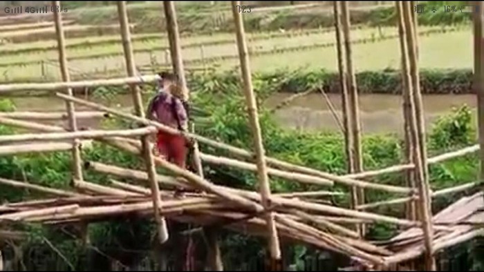 Viral siswa SD bertaruh nyawa menyeberangi jembatan reyot di Toraja Utara (Dok. Istimewa)