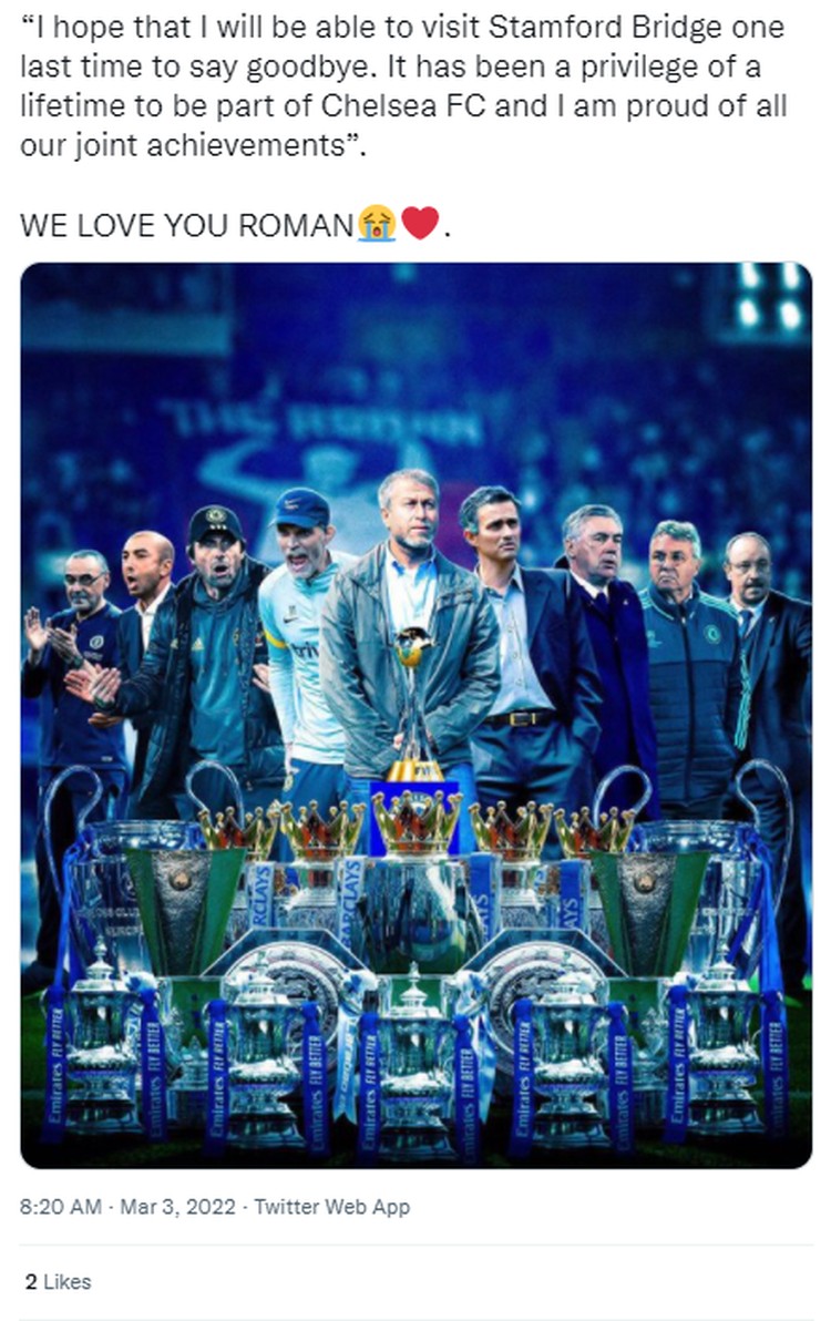 Netizen Terkait Roman Jual Chelsea: Terima Kasih Untuk Segalanya