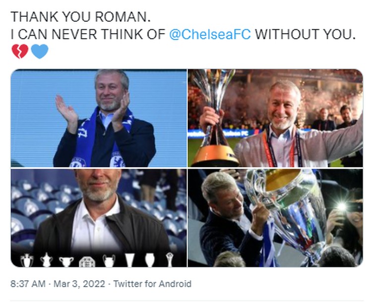 Netizen Terkait Roman Jual Chelsea: Terima Kasih Untuk Segalanya Netizen Terkait Roman Jual Chelsea: Terima Kasih Untuk Segalanya