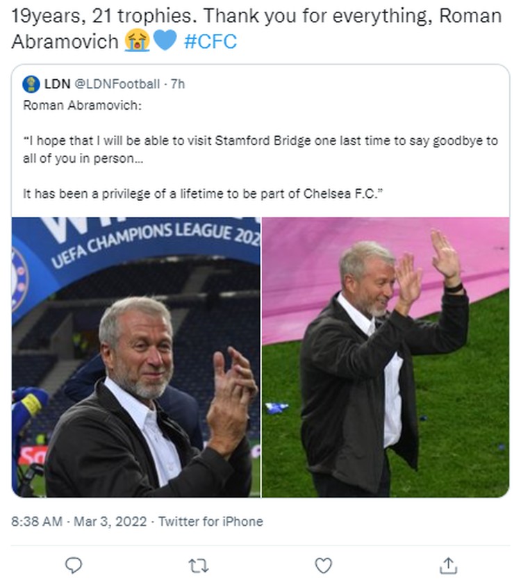 Netizen Terkait Roman Jual Chelsea: Terima Kasih Untuk Segalanya Netizen Terkait Roman Jual Chelsea: Terima Kasih Untuk Segalanya